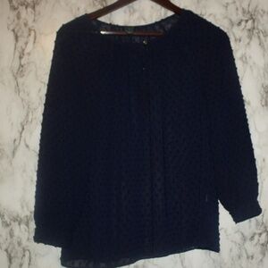 J. Crew Blue Raised‎ Polka Dot Top X-Small